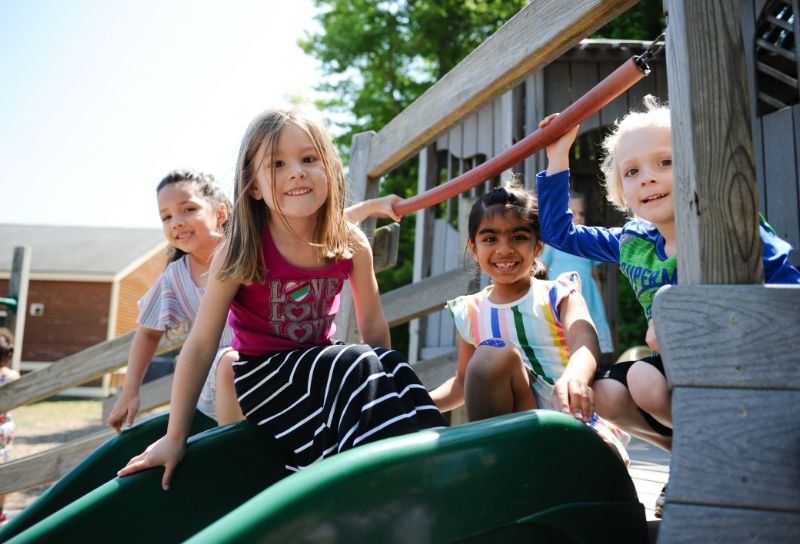 primary students on playground