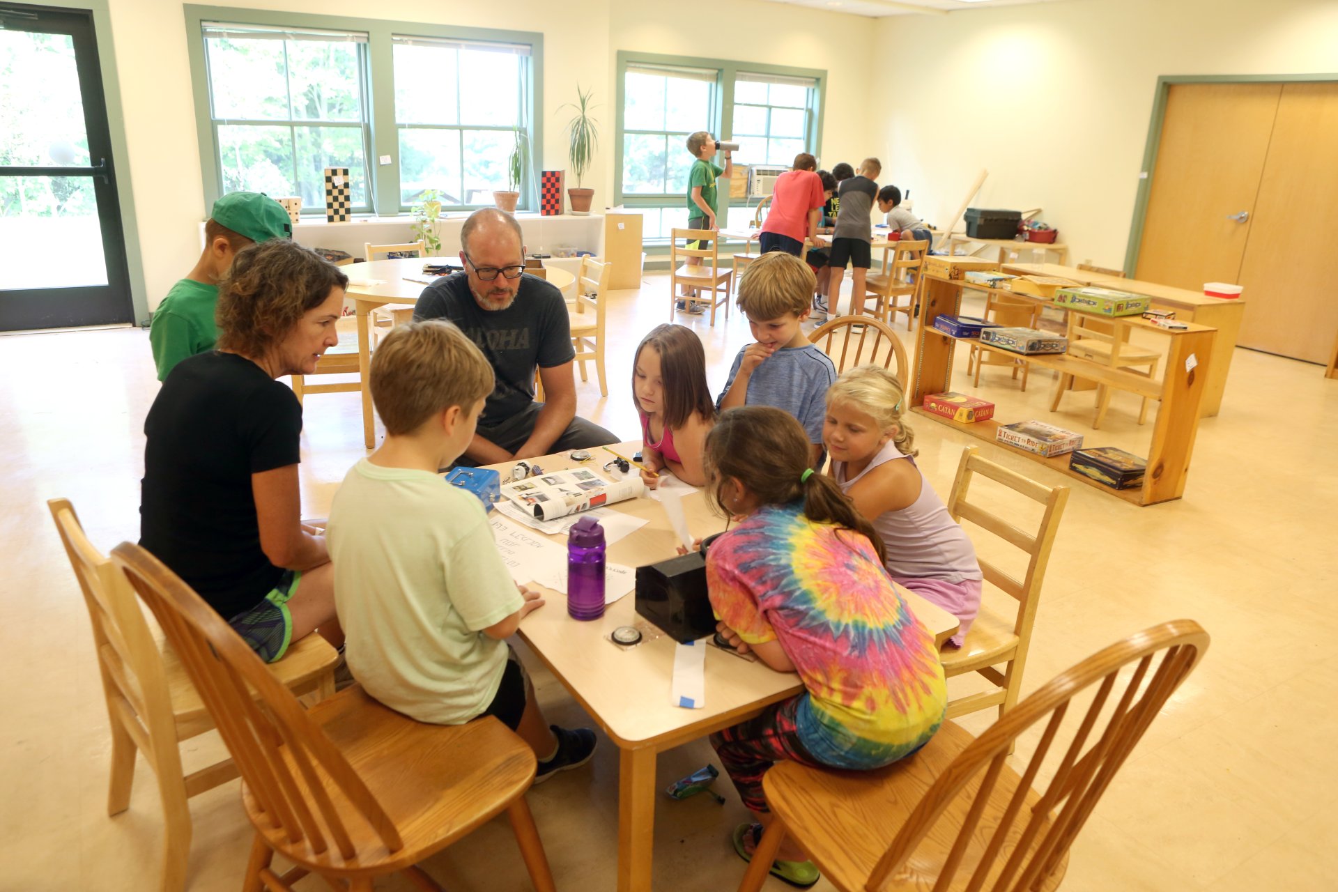elementary students in gymnasium