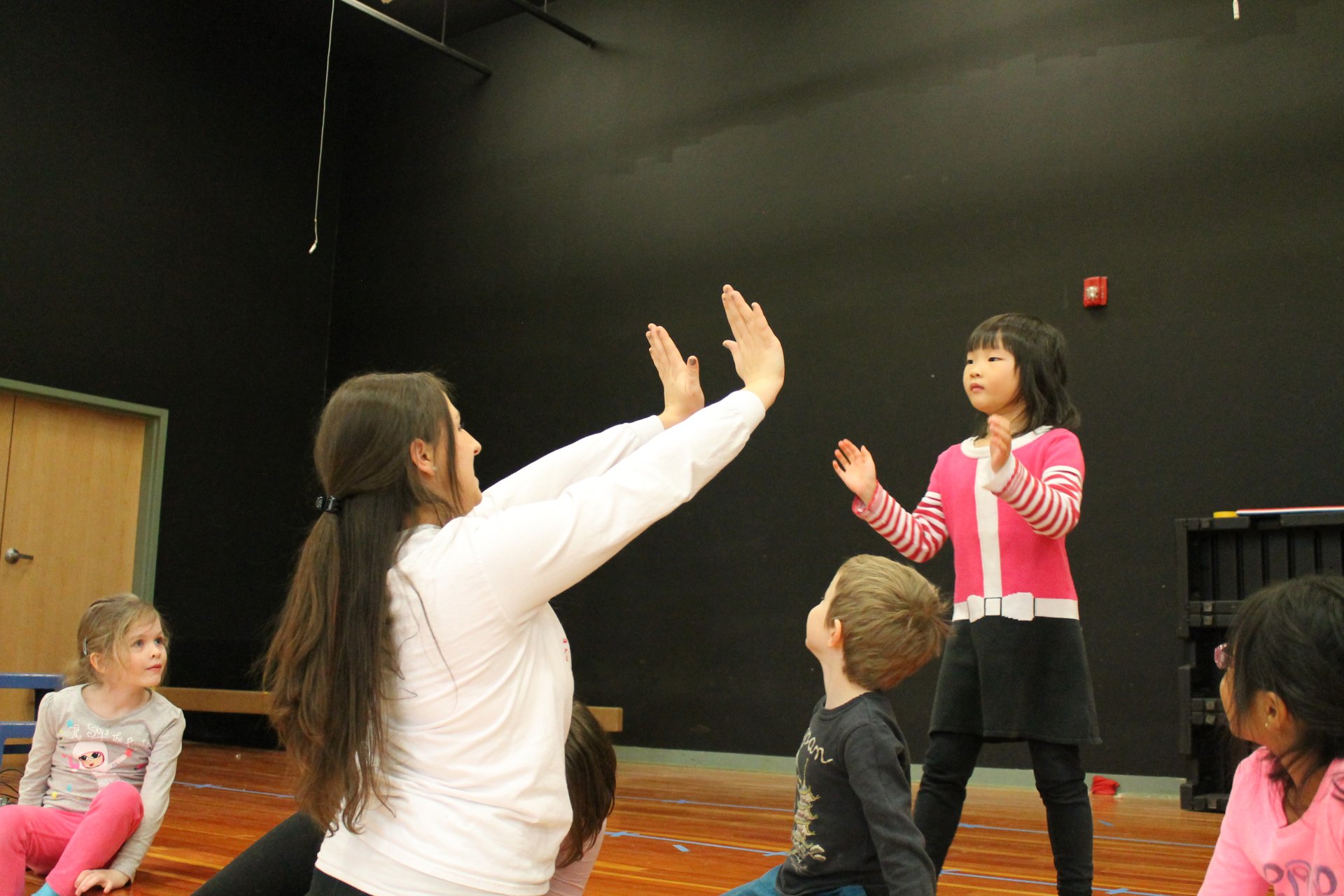 elementary camper finding a mantis