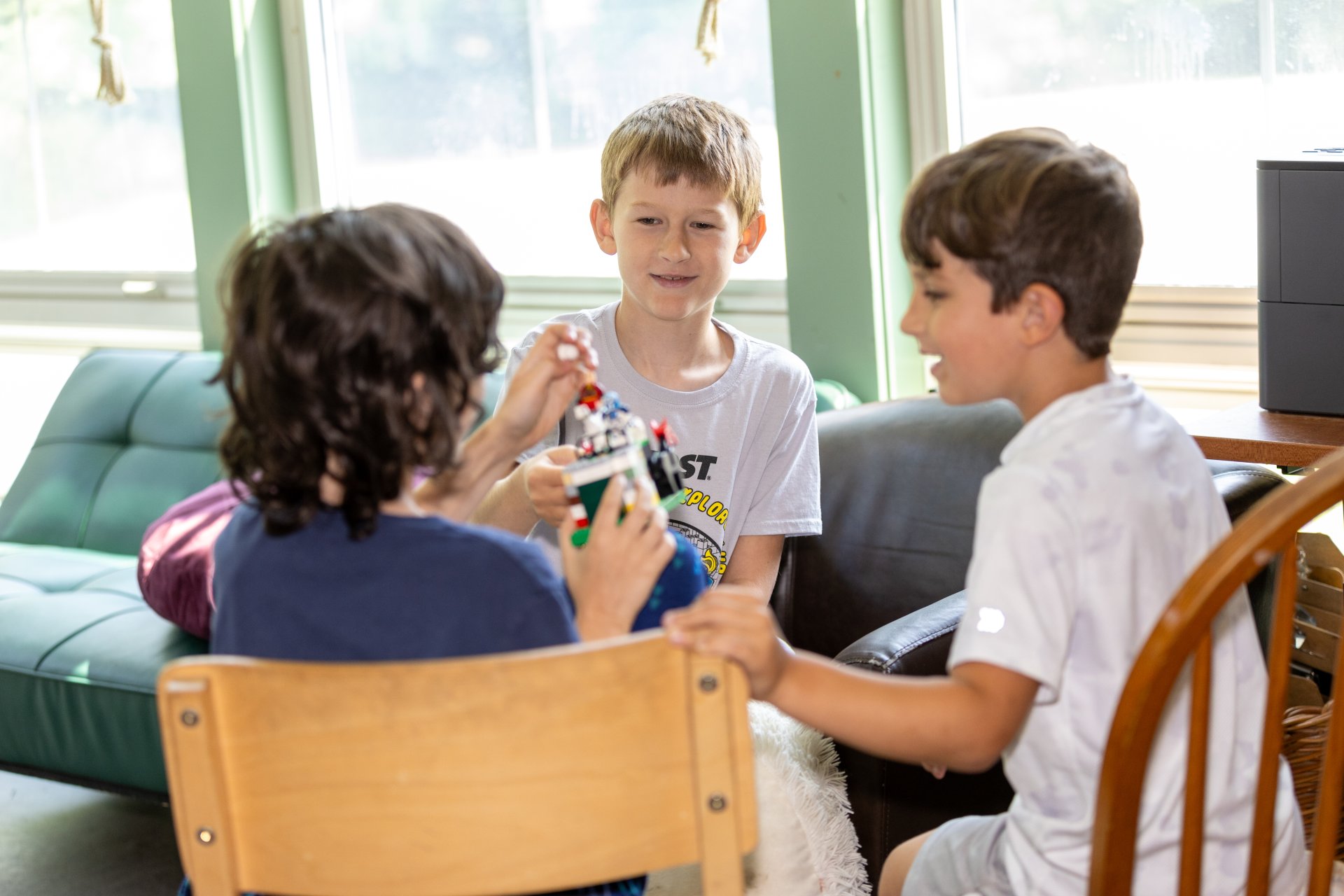 student in a kiddie pool