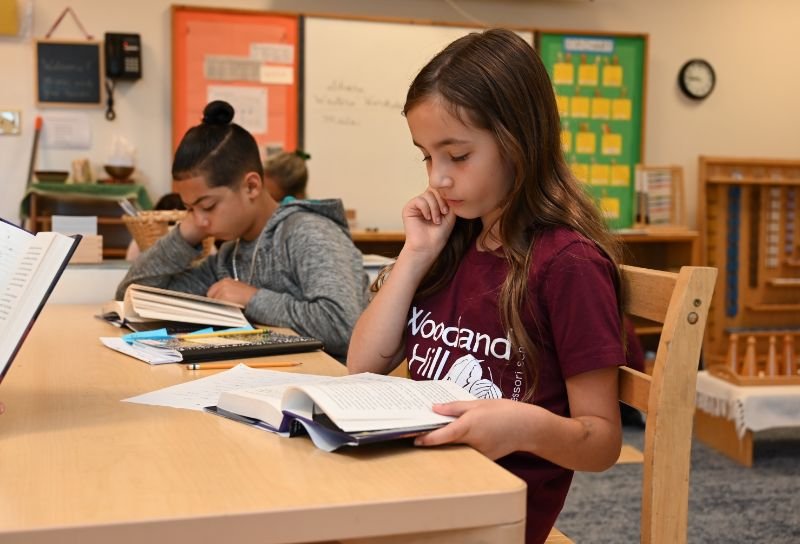 upper elementary students reading