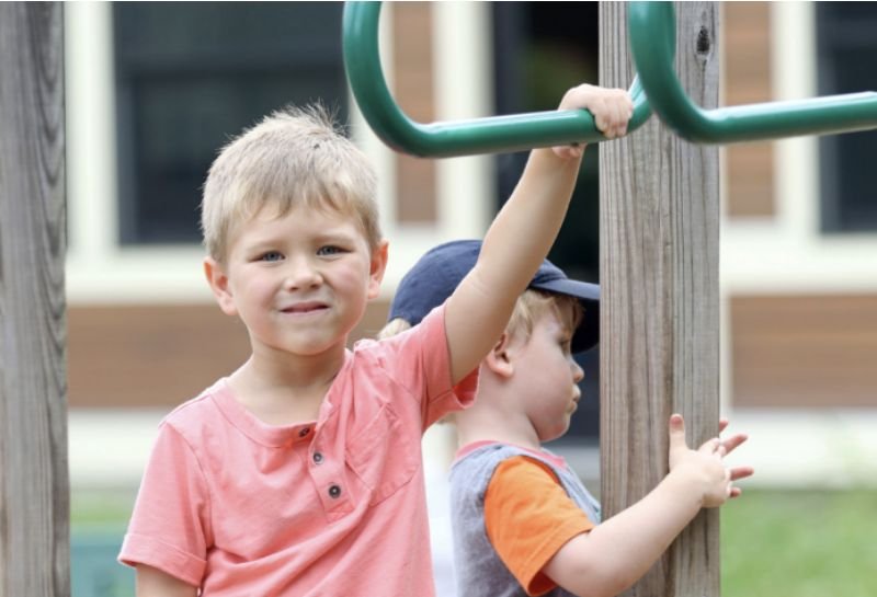 students on the playground